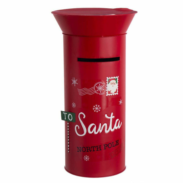 Ornament de Crăciun Roșu Metal Cutie de scrisori 41,5 x 41,5 x 78 cm