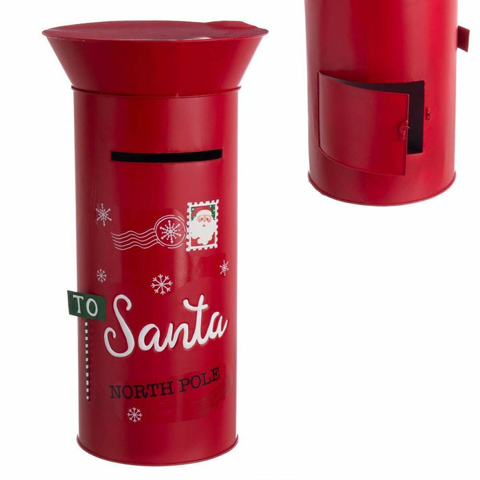 Ornament de Crăciun Roșu Metal Cutie de scrisori 41,5 x 41,5 x 78 cm