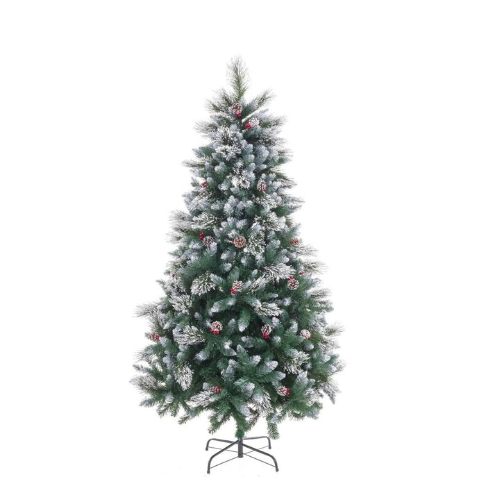Pom de Crăciun Alb Roșu Verde Natural PVC Metal Polietilenă 150 cm