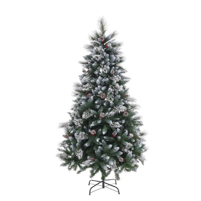 Pom de Crăciun Alb Roșu Verde Natural PVC Metal Polietilenă Plastic 180 cm