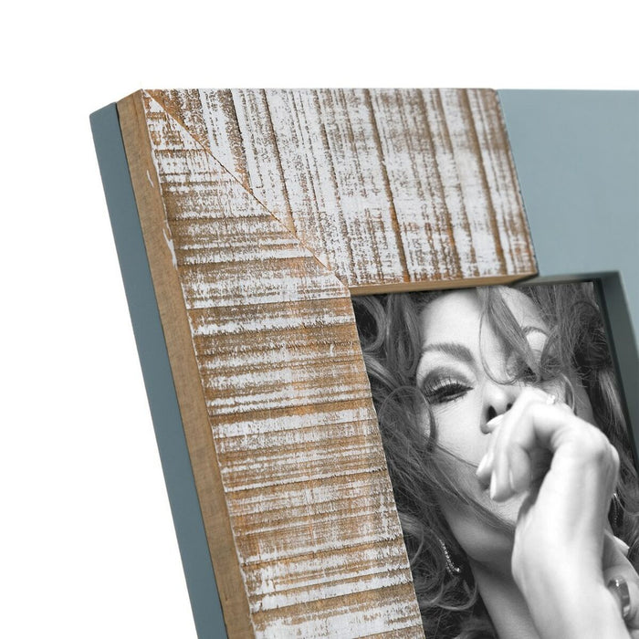 Ramă Foto 28 x 2,2 x 33 cm Albastru Lemn Alb