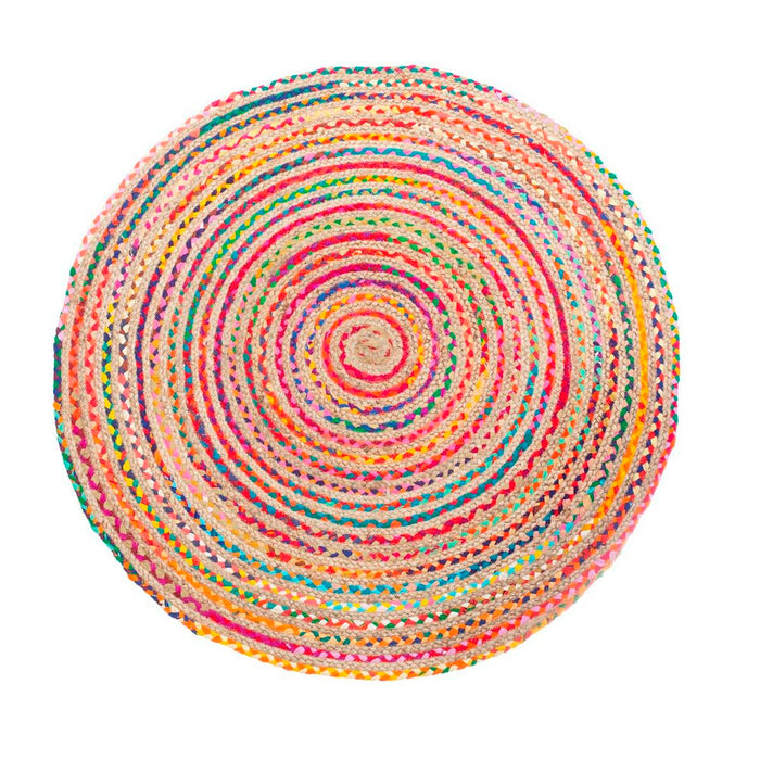 Covor 120 x 120 x 1 cm Multicolor Iută