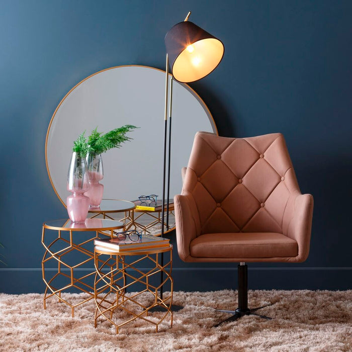 Oglindă de perete Auriu* Aluminiu Geam 100 x 4 x 100 cm