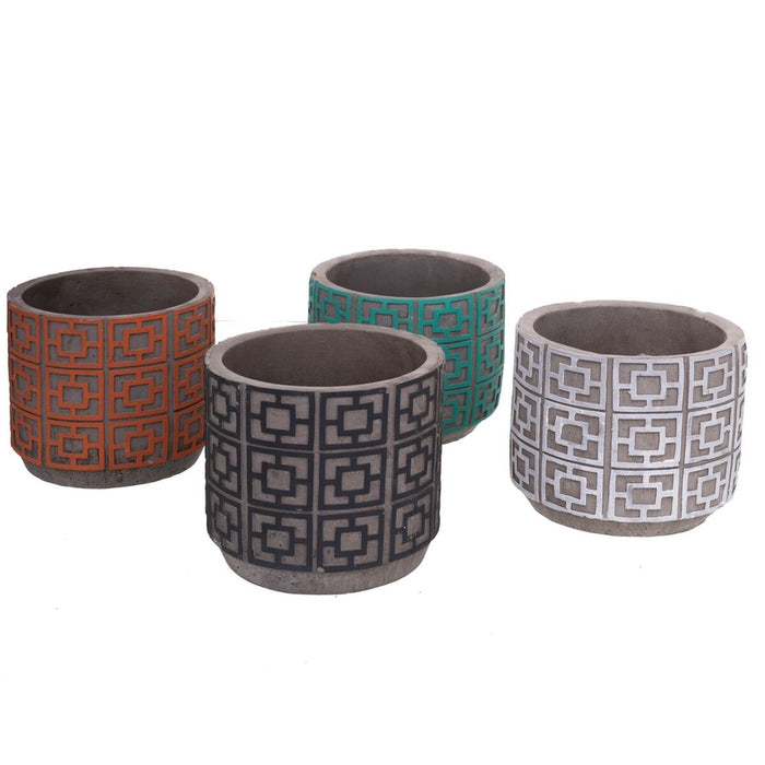 Set de jardiniere Fiore Цимент 14 x 14 x 12 cm (4 Unități)