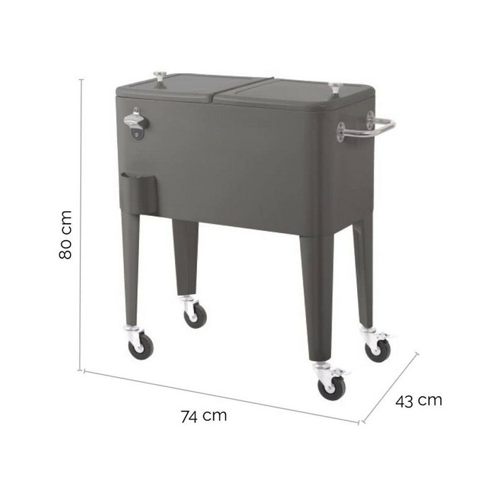 Frigider Portabil Fresh Gri Metal 74 x 43 x 80 cm