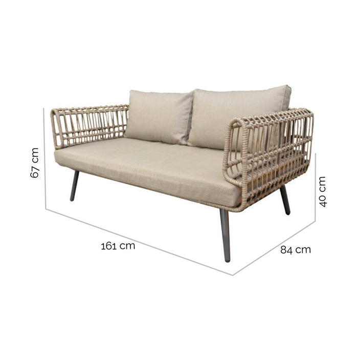 Canapea cu 2 Locuri Ariki Oțel Ratan ratan sintetic 161 x 84 x 67 cm