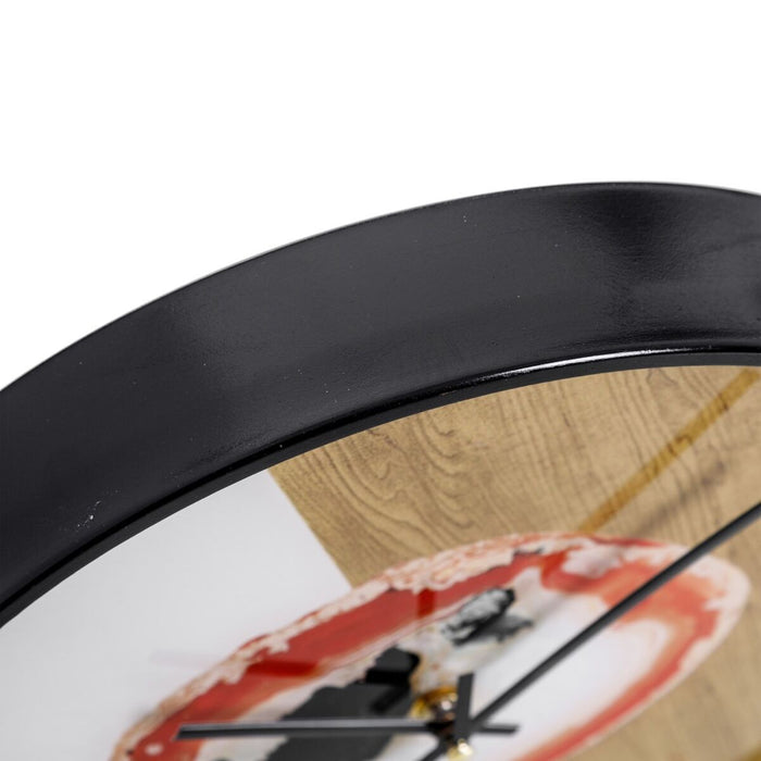 Ceas de Perete 30,5 x 4,3 x 30,5 cm Geam Auriu* Alb PVC