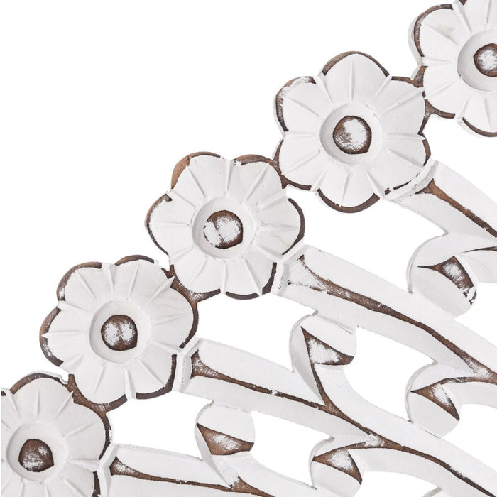 Oglindă de perete 90 x 1,5 x 90 cm Alb Lemn MDF