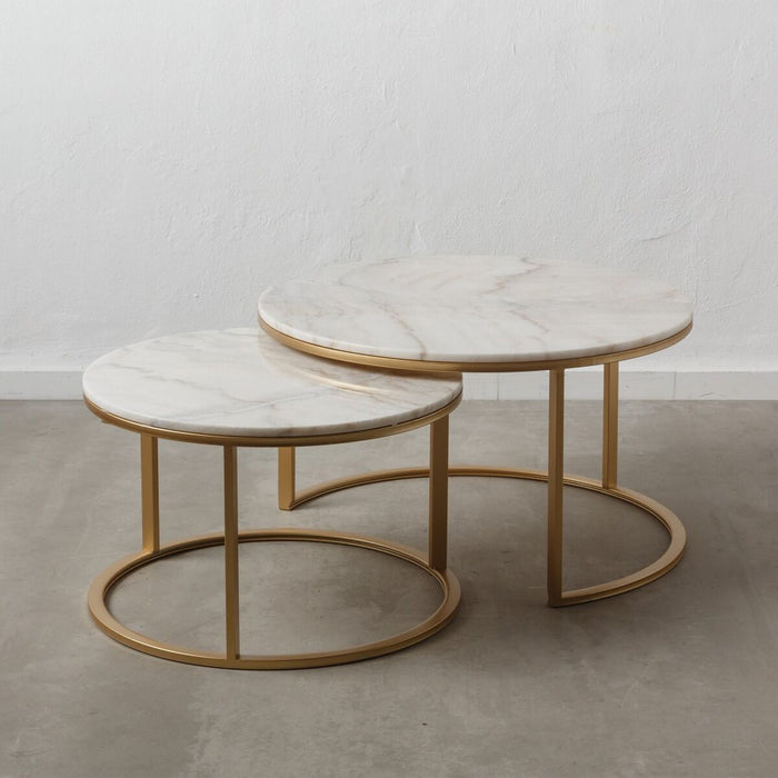 Set de 2 mese Alb Auriu* 79 x 79 x 45 cm (2 Unități)