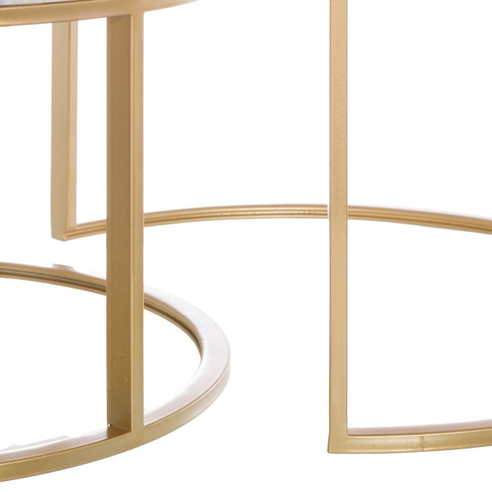 Set de 2 mese Alb Auriu* 79 x 79 x 45 cm (2 Unități)