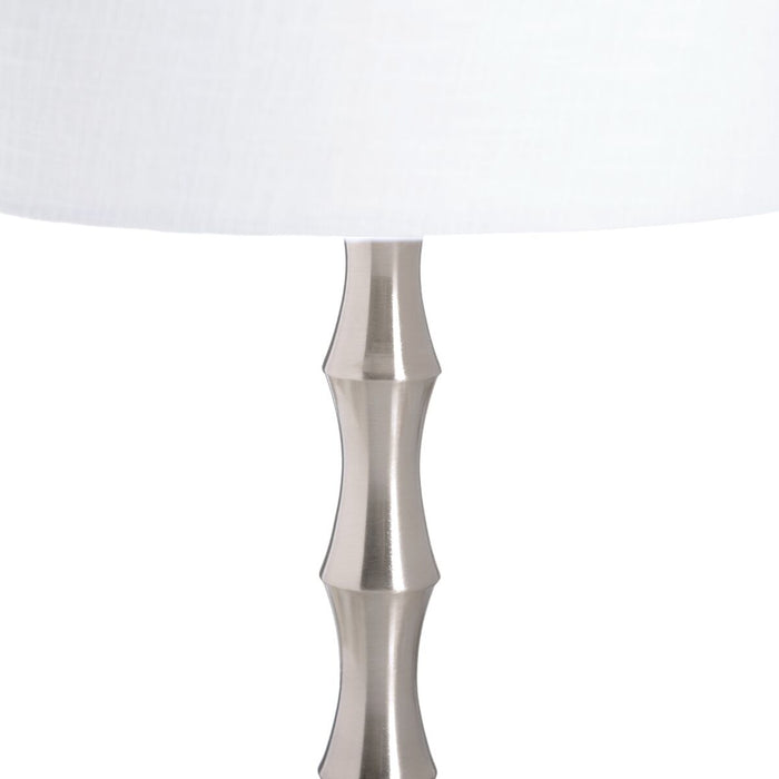 Lampă de masă Alb Argintiu Lin Metal Fier 60 W 220 V 25 x 25 x 50 cm