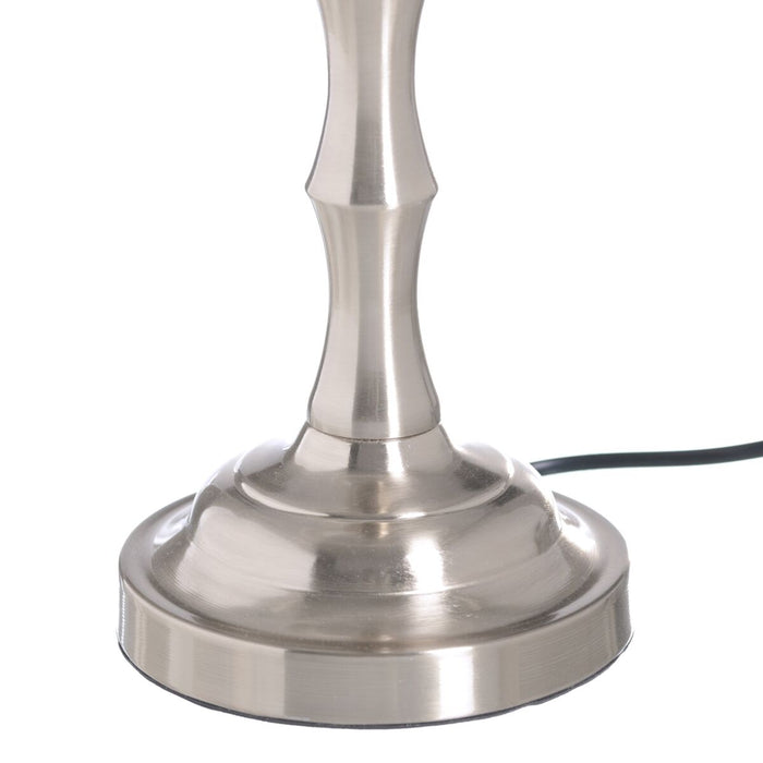 Lampă de masă Alb Argintiu Lin Metal Fier 60 W 220 V 25 x 25 x 50 cm
