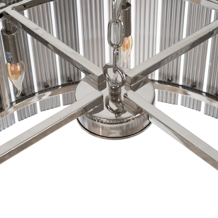 Lustră 76 x 76 x 39 cm Geam Metal Argintiu