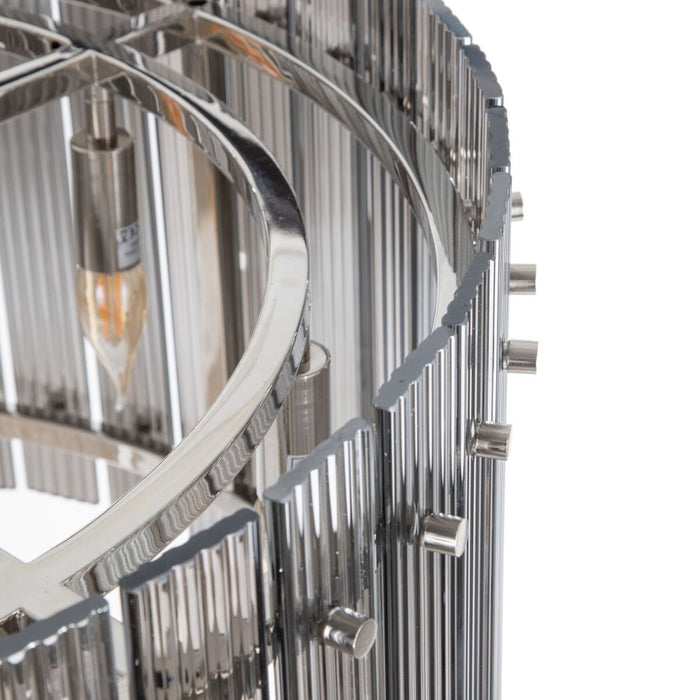 Lustră 76 x 76 x 39 cm Geam Metal Argintiu