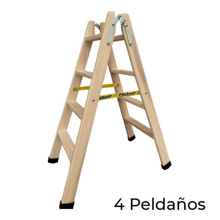 Scară pliantă cu 4 trepte Plabell Lemn 114 x 31/48 cm