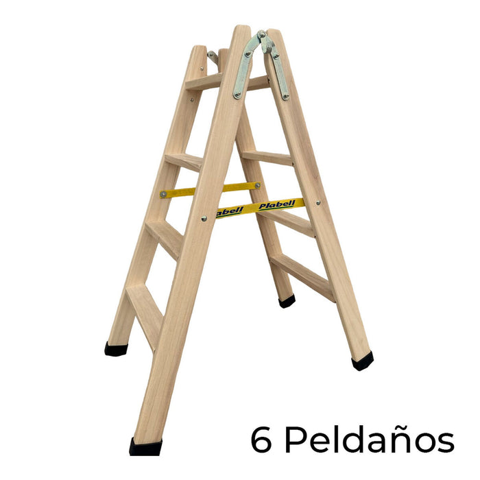 Scară pliantă cu 6 trepte Plabell Lemn 164 x 31/55 cm