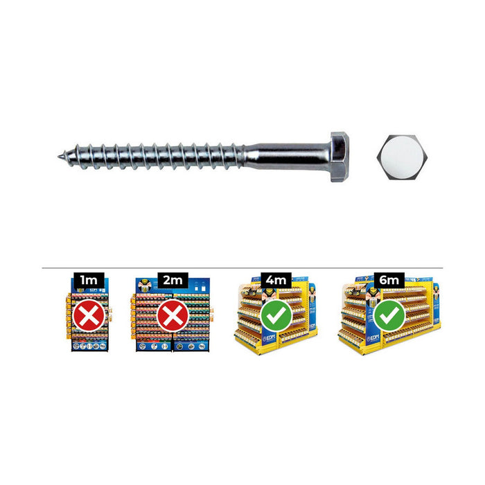 Cutie cu șuruburi CELO Ø 6 mm 100 mm Hexagonal 200 Unități Placat cu zinc