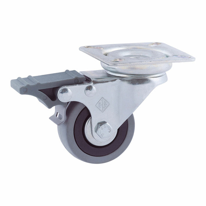 Rueda Afo CR07181 Cu frâne Placă de fixare Ø 50 mm Cauciuc din latex