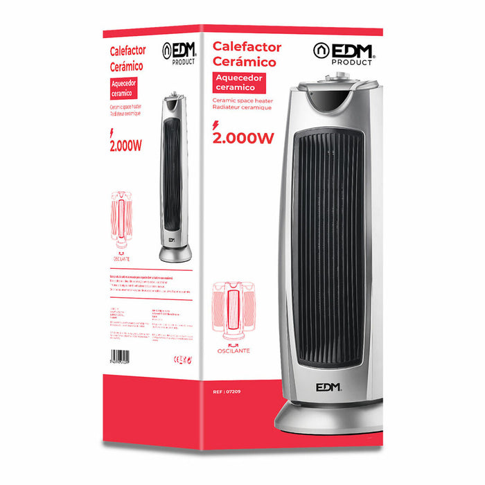 Încălzitor Ceramic Electric EDM Oscilant Gri 1000-2000 W
