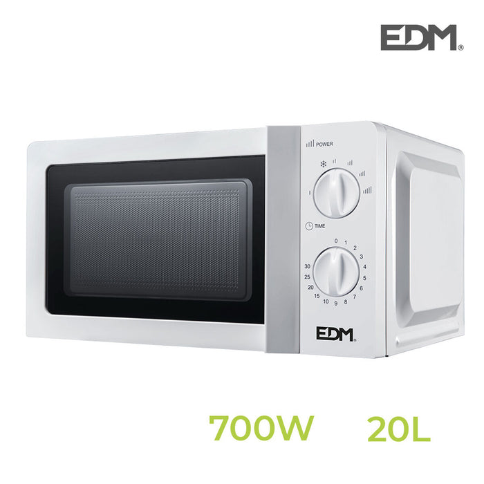 Cuptorul cu Microunde EDM Alb Multicolor 700 W 20 L