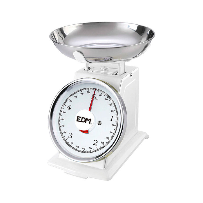 cântar de bucătărie retro EDM Alb 5 kg 20,5 x 4 cm