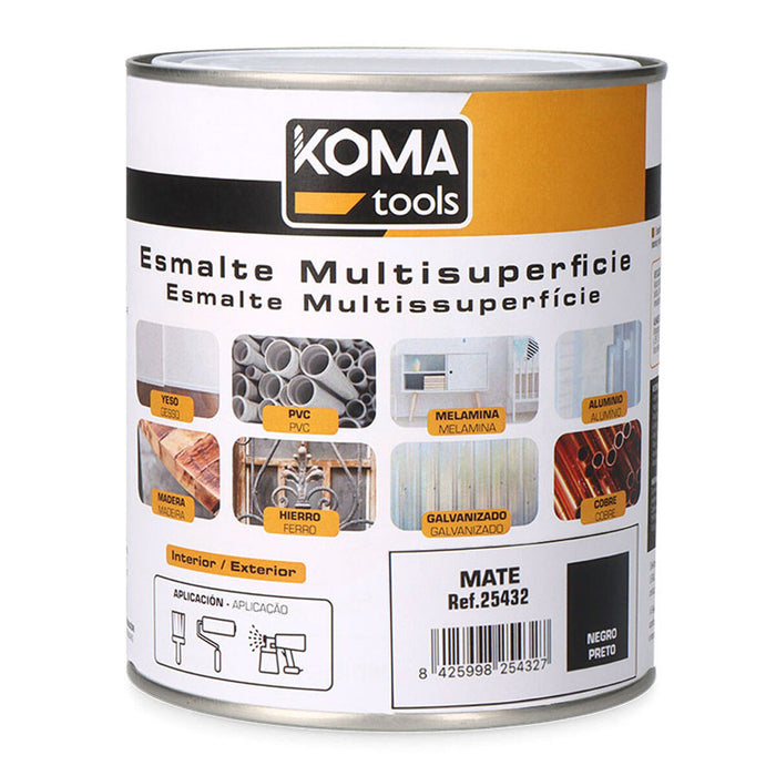 Lac acrilic Koma Tools Negru Mat 750 ml