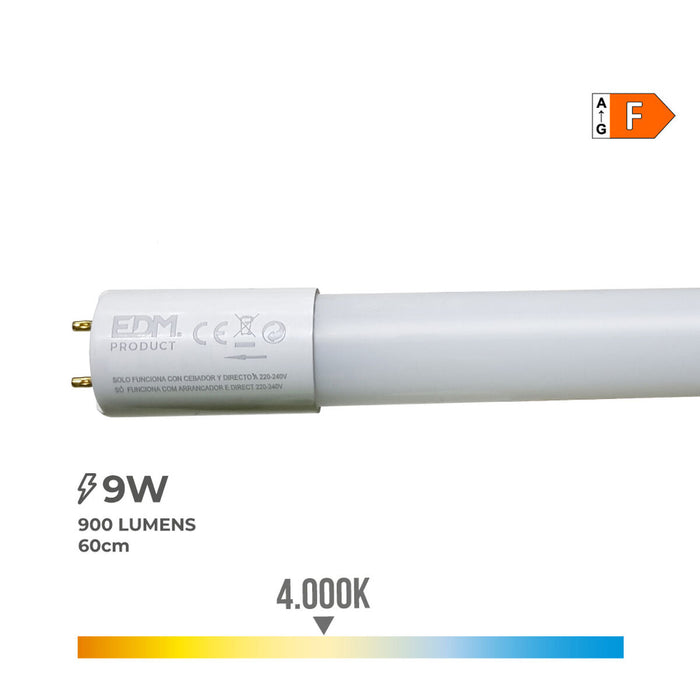 Tub LED EDM F 9 W T8 900 Lm Ø 2,6 x 60 cm (4000 K)
