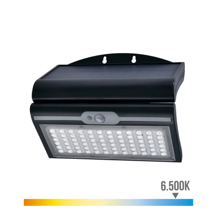 Lampă de perete EDM Senzor de Mişcare Solar 6 W Negru (6500 K)