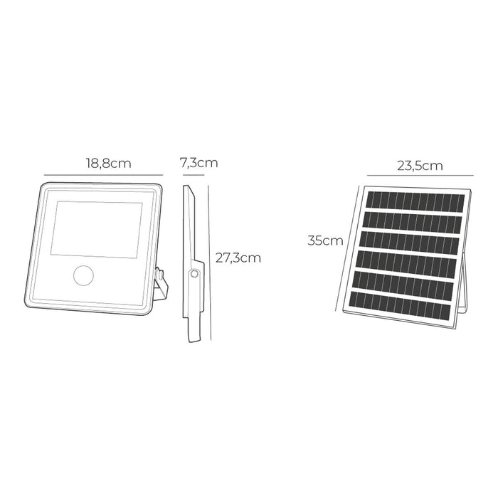 Proiector Spotlight EDM 31862 100 W 1200 Lm Solar Senzor de Mişcare (6500 K)