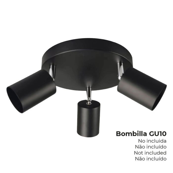 Lustră EDM GU10 50 W Negru Plastic Ø 20 x 9 x 14,6 cm