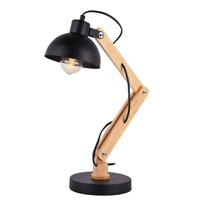 Flexo / lampă de birou EDM Negru Lemn Metal 60 W E27 Ø 16 x 53 cm