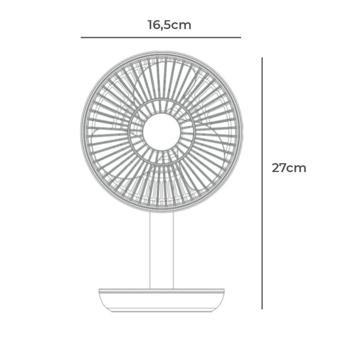 Ventilator de Masă EDM Alb 4 W 16,5 x 18,5 cm Reîncărcabil/ă USB