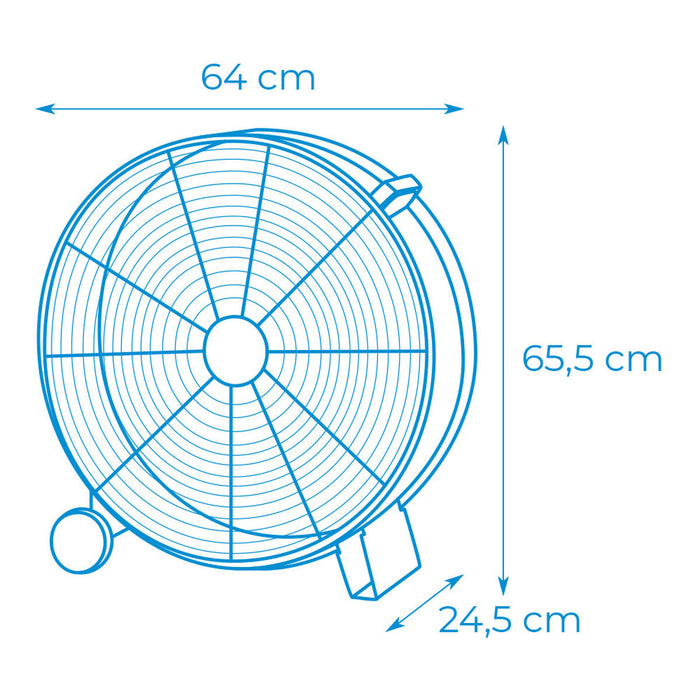 Ventilator de Podea EDM Negru 180 W Ø 60 cm industrial