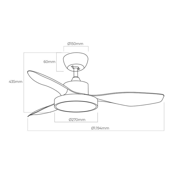 Ventilator de Tavan cu Lumină EDM 33817 Arctic Alb 24 W 38 W 2160 Lm