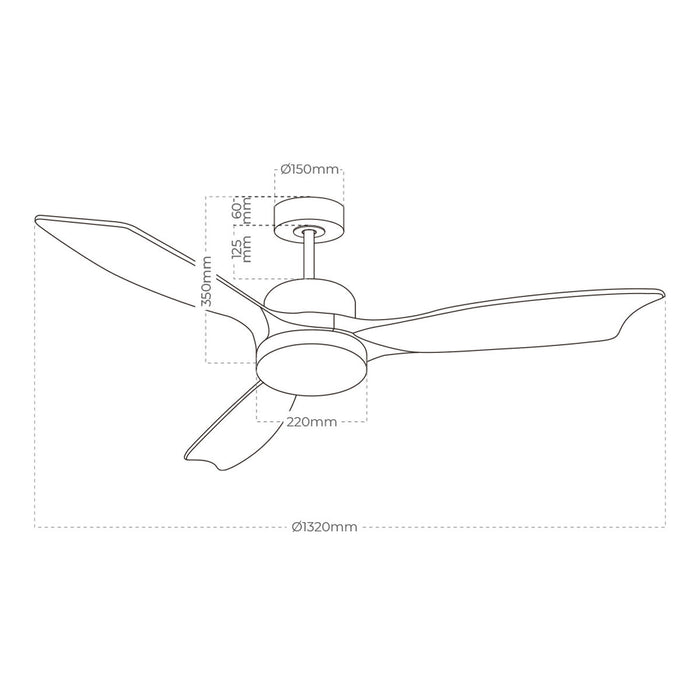 Ventilator de Tavan cu Lumină EDM 33819 Báltico 20 W 2190 Lm
