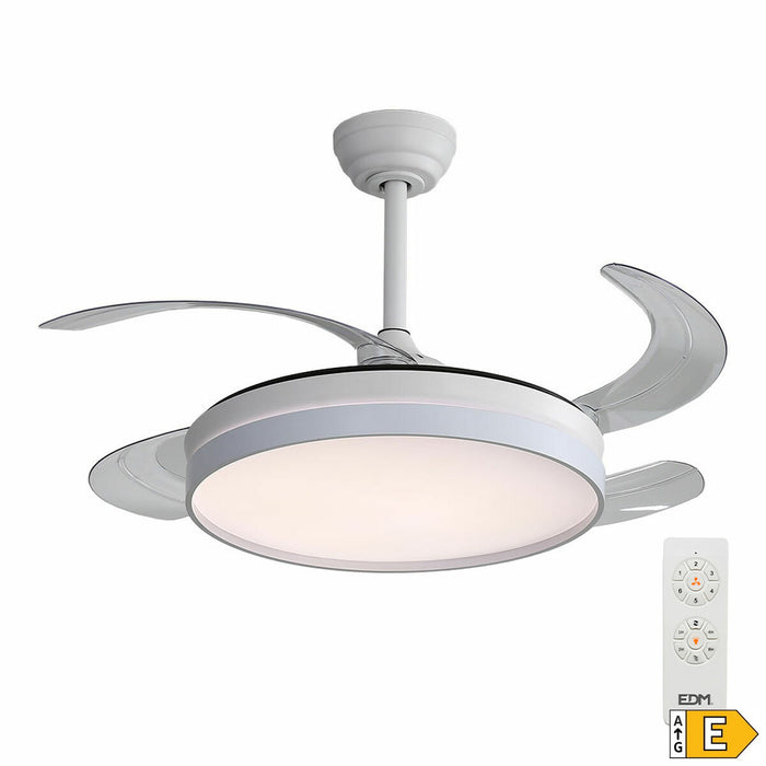 Ventilator de Tavan cu Lumină EDM 33827 Ross Alb 35 W 4100 Lm 2190 Lm Retractabil