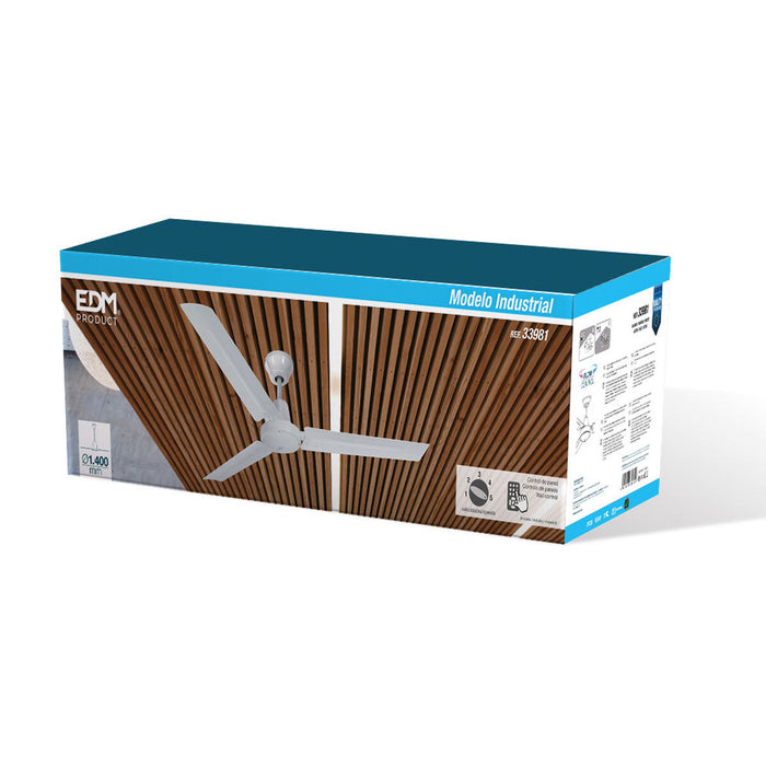 Ventilator de Tavan EDM 33981 Alb 60 W Ø 140 cm industrial