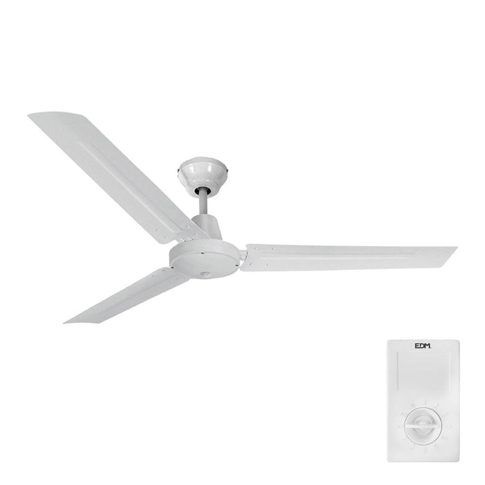 Ventilator de Tavan EDM 33982 Alb 60 W Ø 120 cm Mini industrial