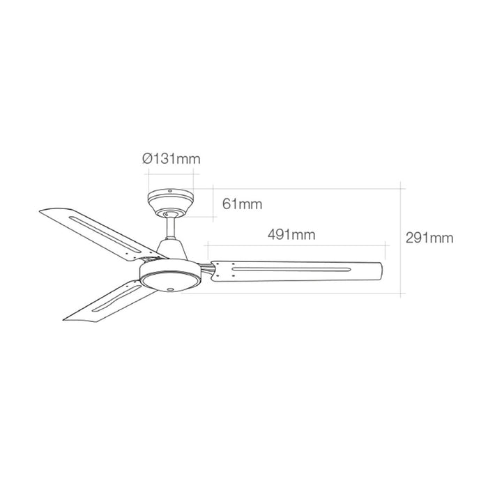 Ventilator de Tavan EDM 33982 Alb 60 W Ø 120 cm Mini industrial