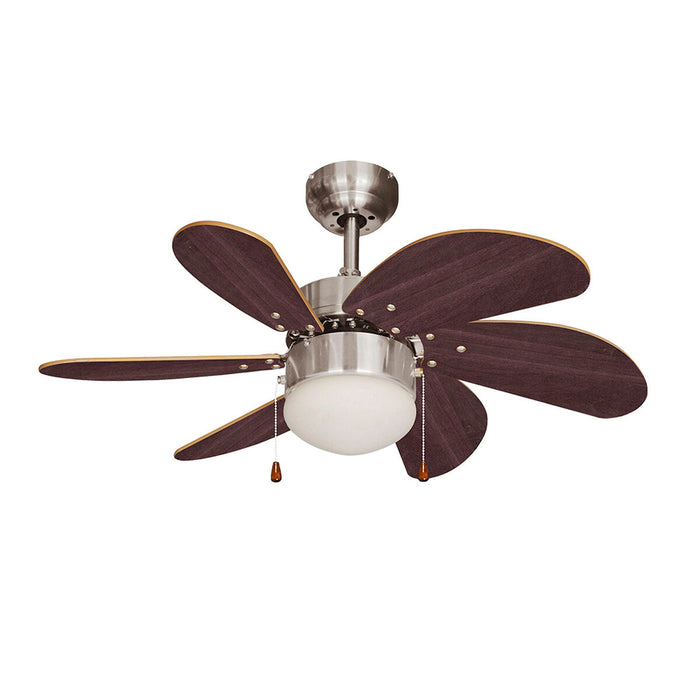 Ventilator de Tavan cu Lumină EDM 33984 Aral Wengue nichel 50 W
