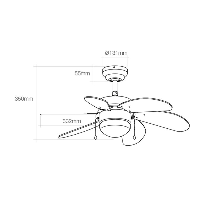 Ventilator de Tavan cu Lumină EDM 33984 Aral Wengue nichel 50 W