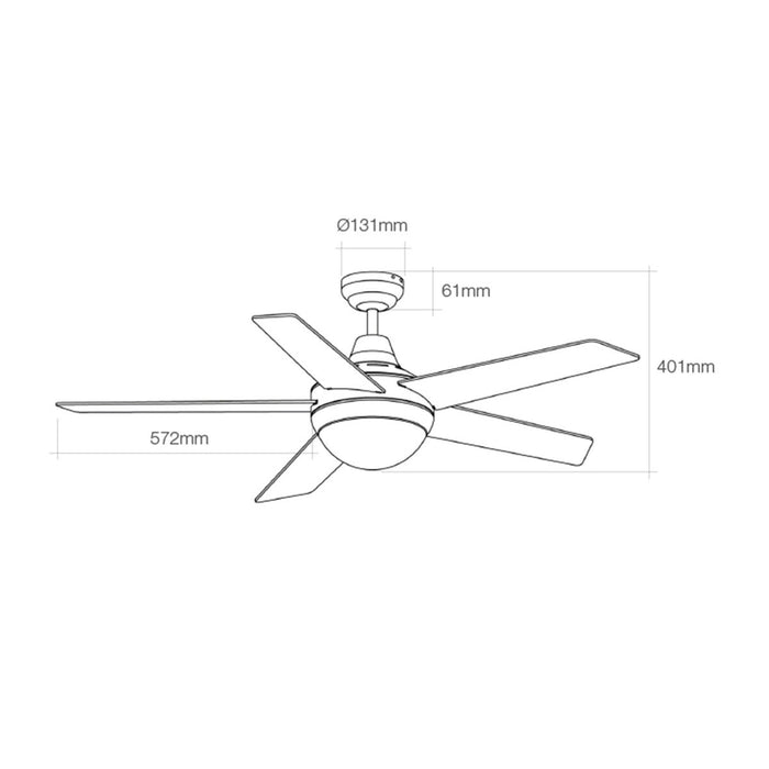 Ventilator de Tavan cu Lumină EDM 33988 Adriatico Alb 60 W
