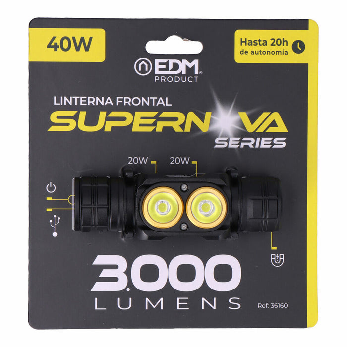 Lanternă LED pentru Cap EDM Supernova 40 W 3000 lm