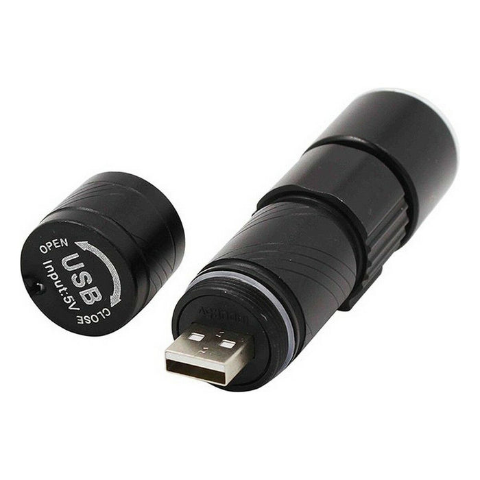 Lanternă LED EDM USB Reîncărcabil/ă Zoom Mini Negru Aluminiu 120 Lm