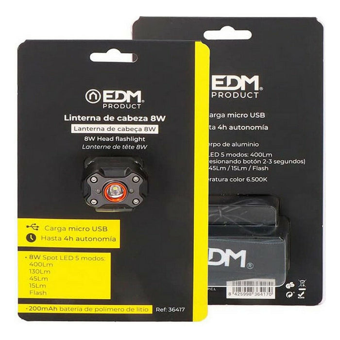 Lanternă LED pentru Cap EDM Negru 8 W 400 lm