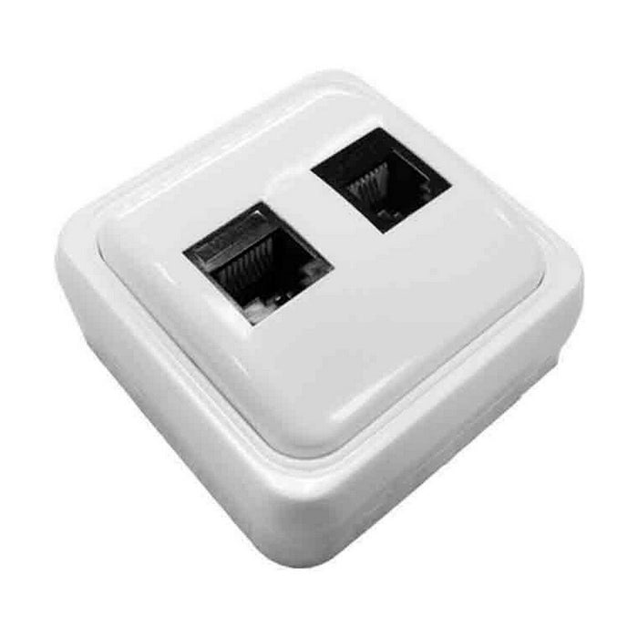 Priză de telefon și ADSL EDM Onsen Alb Suprafață