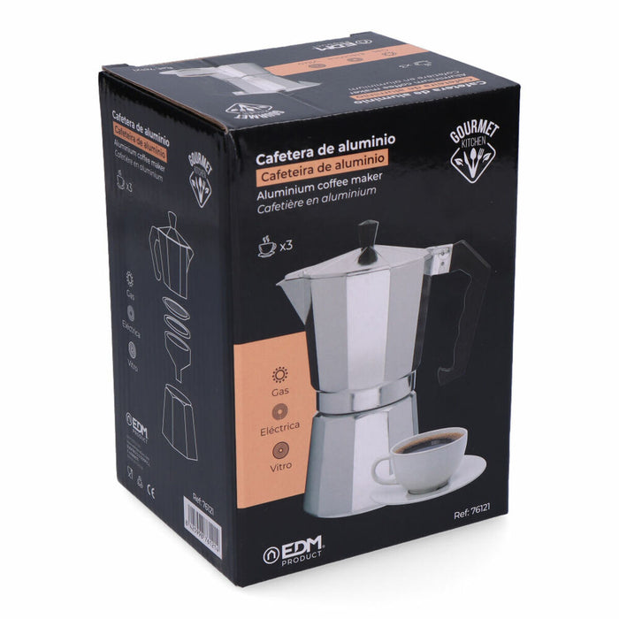 Cafetieră Italiană EDM   Aluminiu 3 Hrníčky