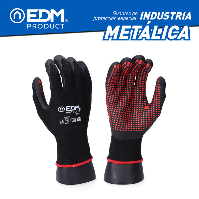 Mănuși de Lucru EDM Nitril Metal Industrial Negru Lycra