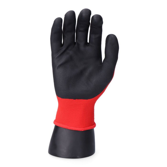 Mănuși de Lucru EDM Tactil Nitril Industrial Roșu Lycra
