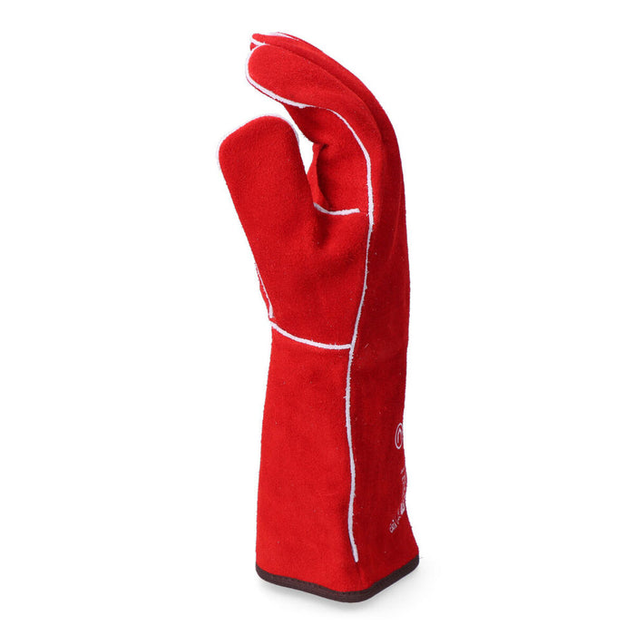 Mănuși de Lucru EDM Sudori Roșu Kevlar Bumbac Piele șpăltuită